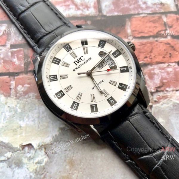 Best Replica IWC Schaffhausen Watch Black Dial Leather Strap Best Replica IWC Schaffhausen Watch Black Dial Leather Strap