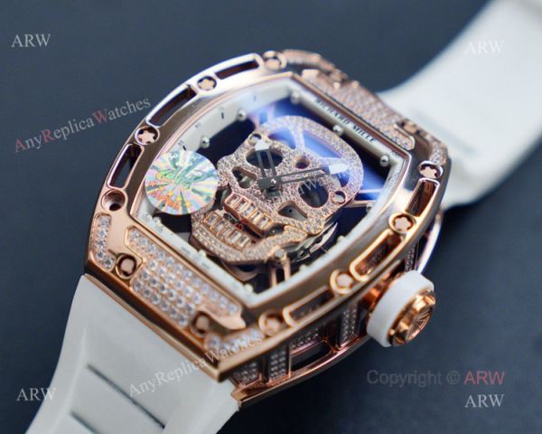 Replica Richard Mille Skull RM052 Rose Gold Diamond Watch Replica Richard Mille Skull RM052 Rose Gold Diamond Watch