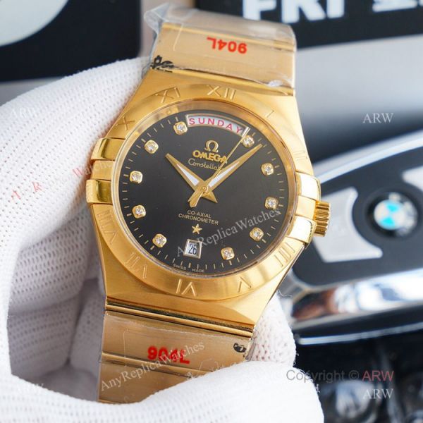 1:1 Swiss Quality Copy Omega Constellation Double Eagle Black Diamond Watch 38mm 1:1 Swiss Quality Copy Omega Constellation Double Eagle Black Diamond Watch 38mm