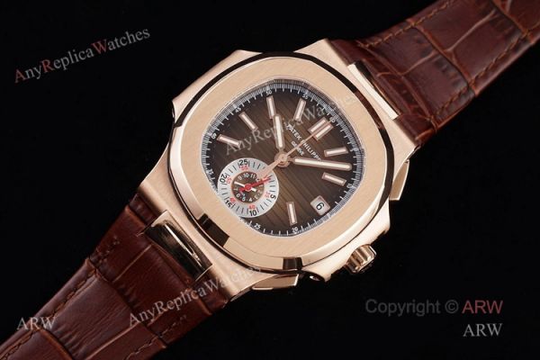 3K V2 Swiss Replica 5980 Patek Philippe Nautilus Rose Gold Brown Dial Chronograph Watch 3K V2 Swiss Replica 5980 Patek Philippe Nautilus Rose Gold Brown Dial Chronograph Watch