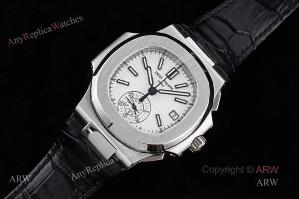 Swiss Replica 5980 Patek Philippe Nautilus 5980 Leather Watch With White Dial Swiss Replica 5980 Patek Philippe Nautilus 5980 Leather Watch With White Dial