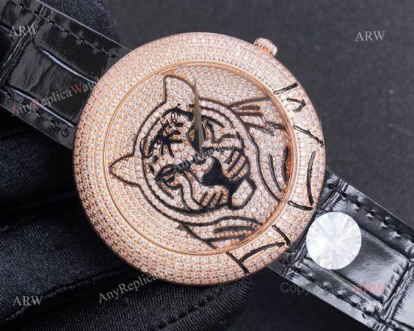 Swiss Copy Cartier Panther Rose Gold Diamond Watch For Men Swiss Copy Cartier Panther Rose Gold Diamond Watch For Men