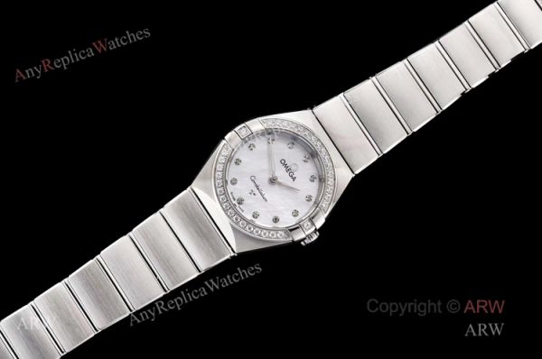 GF Factory Replica Omega Constellation Silver Diamond Bezel White Mop Dial Swiss Quartz Watch 25mm GF Factory Replica Omega Constellation Silver Diamond Bezel White Mop Dial Swiss Quartz Watch 25mm