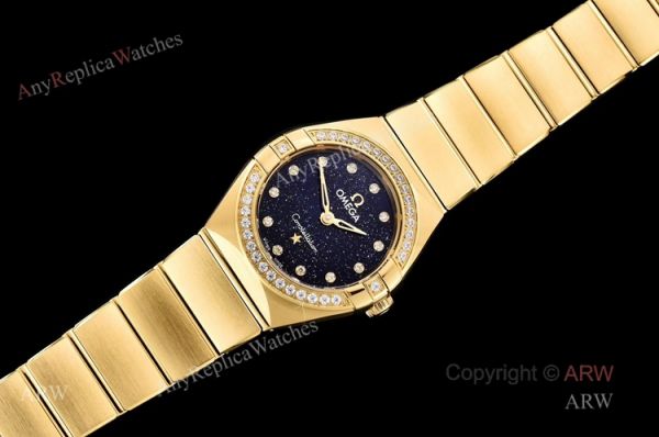 GF Factory Womens Omega Constellation Black Aventurine Dial Swiss Replica Watch GF Factory Womens Omega Constellation Black Aventurine Dial Swiss Replica Watch