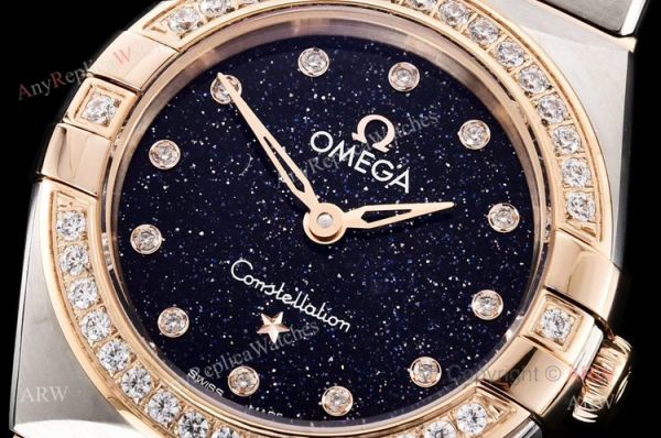 GF Factory Swiss Replica Omega Constellation Two Tone Rose Gold Diamond Watch With Black Aventurine Dial GF Factory Swiss Replica Omega Constellation Two Tone Rose Gold Diamond Watch With Black Aventurine Dial