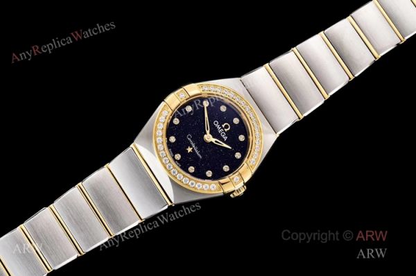 GF Factory Swiss Replica Omega Constellation Two Tone Ladies Watch With Black Aventurine Dial GF Factory Swiss Replica Omega Constellation Two Tone Ladies Watch With Black Aventurine Dial
