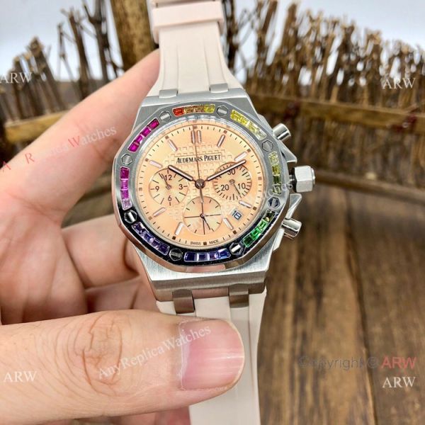 Women Audemars Piguet Royal Oak Offshore Watches Rainbow Bezel AP Watch Women Audemars Piguet Royal Oak Offshore Watches Rainbow Bezel AP Watch