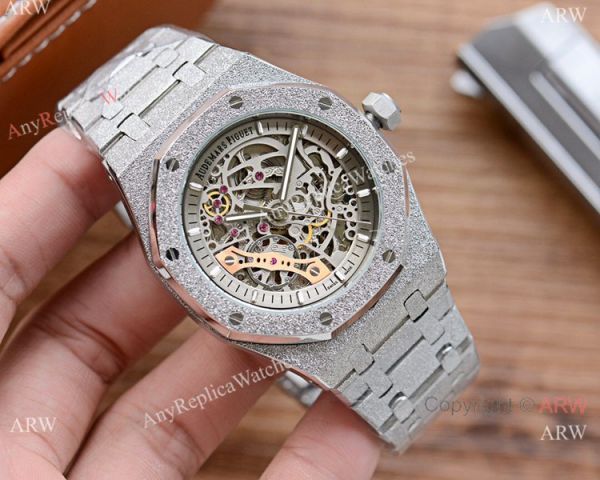 New Copy Audemars Piguet Royal Oak Watch Silver Frosted Skeleton Dial New Copy Audemars Piguet Royal Oak Watch Silver Frosted Skeleton Dial