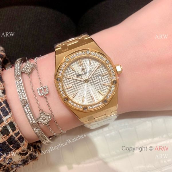 Clone Audemars Piguet Royal Oak Women Watch Diamond Bezel All Gold Clone Audemars Piguet Royal Oak Women Watch Diamond Bezel All Gold