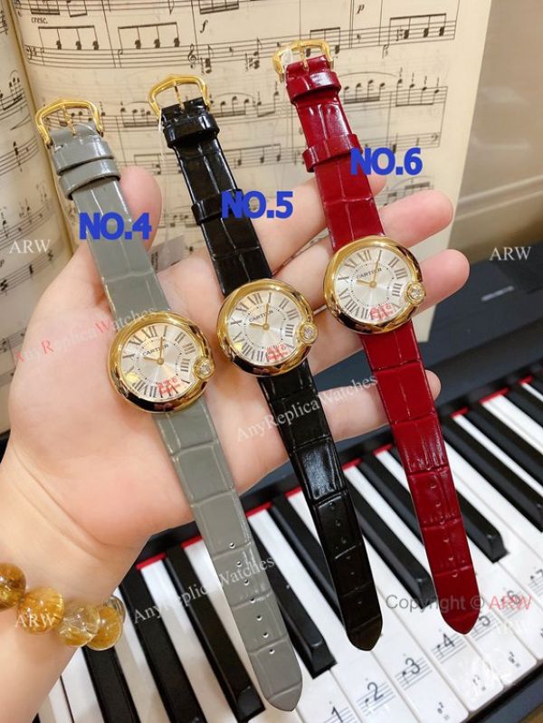 New Copy Cartier Ballon Blanc de Lady Watches Diamond Bezel Leather Strap New Copy Cartier Ballon Blanc de Lady Watches Diamond Bezel Leather Strap