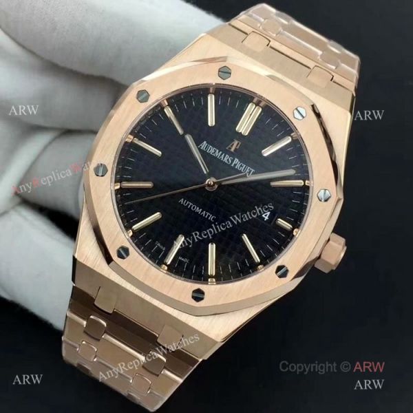 BF Swiss Replica Audemars Piguet Royal Oak Rose Gold Black Dial AP 15400 Watch BF Swiss Replica Audemars Piguet Royal Oak Rose Gold Black Dial AP 15400 Watch