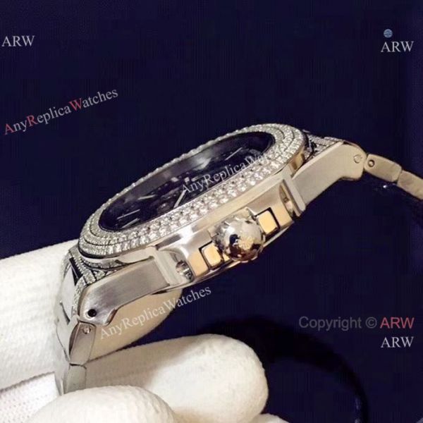 New Replica Patek Philippe Nautilus Hollow Ice Out Watch Stainless Steel New Replica Patek Philippe Nautilus Hollow Ice Out Watch Stainless Steel