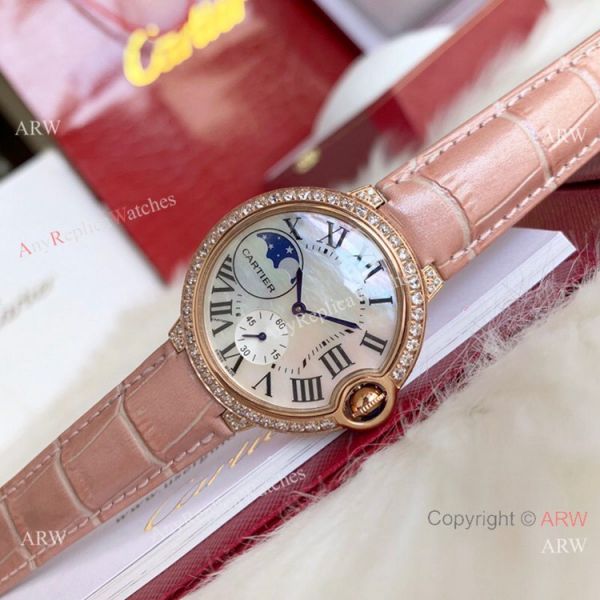 Copy Cartier Ballon Bleu quartz 36mm Watch White CeramicRose Gold Case Copy Cartier Ballon Bleu quartz 36mm Watch White CeramicRose Gold Case