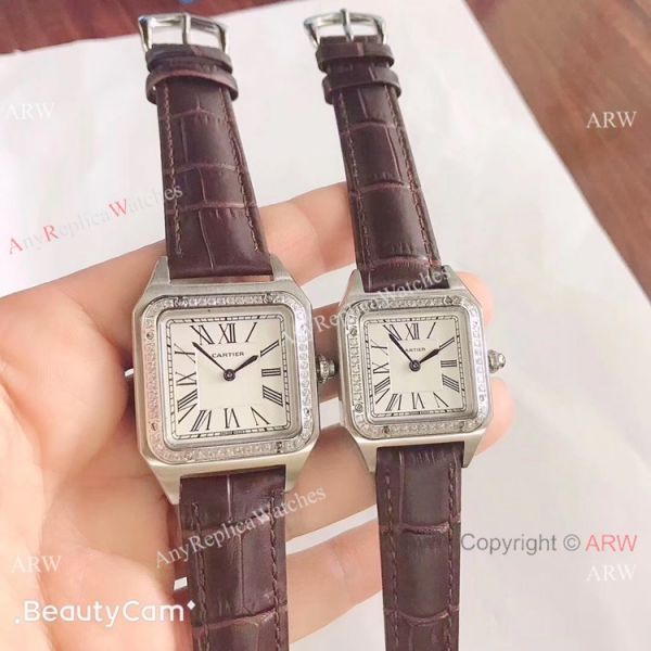 2019 New Cartier Santos Diamond Replica Watch Black Leater 2019 New Cartier Santos Diamond Replica Watch Black Leater