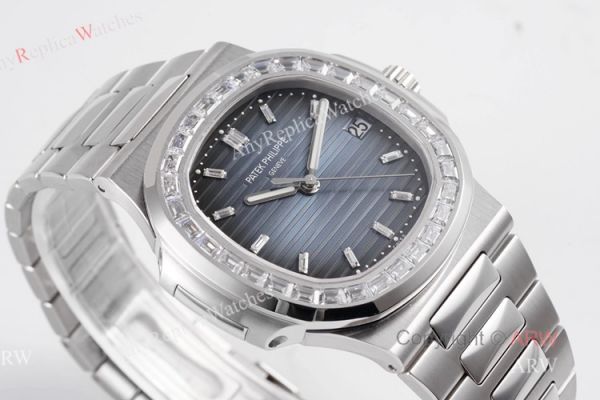 (PPF) V4 Version Best Replica Patek Philippe Nautilus Stainless Steel Dark Blue Dial Diamond Watches (PPF) V4 Version Best Replica Patek Philippe Nautilus Stainless Steel Dark Blue Dial Diamond Watches