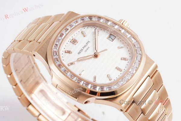 (PPF) V4 Version Swiss Replica Patek Philippe Nautilus Rose Gold Diamond Bezel Watch For Men (PPF) V4 Version Swiss Replica Patek Philippe Nautilus Rose Gold Diamond Bezel Watch For Men