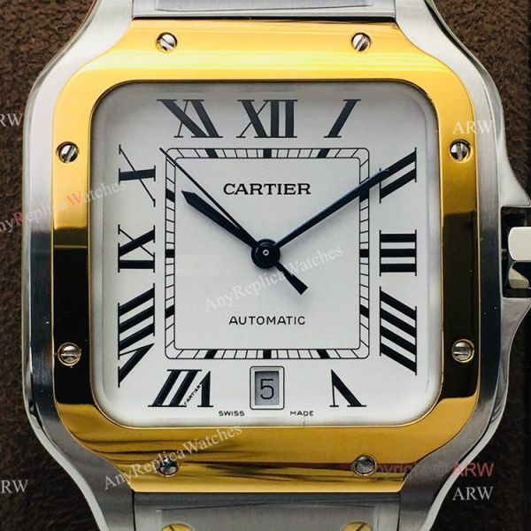 1:1 Copy Cartier Santos Silver Gold Best Replica Watches with SmartLink QuickSwitch Band 1:1 Copy Cartier Santos Silver Gold Best Replica Watches with SmartLink QuickSwitch Band