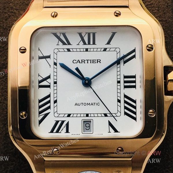 1:1 Copy BV Factory Replica Cartier Santos Rose Gold Watches With SmartLink QuickSwitch Band 1:1 Copy BV Factory Replica Cartier Santos Rose Gold Watches With SmartLink QuickSwitch Band