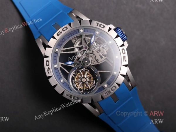Swiss Replica Roger Dubuis Excalibur Blue Skeleton Watch For Men Swiss Replica Roger Dubuis Excalibur Blue Skeleton Watch For Men