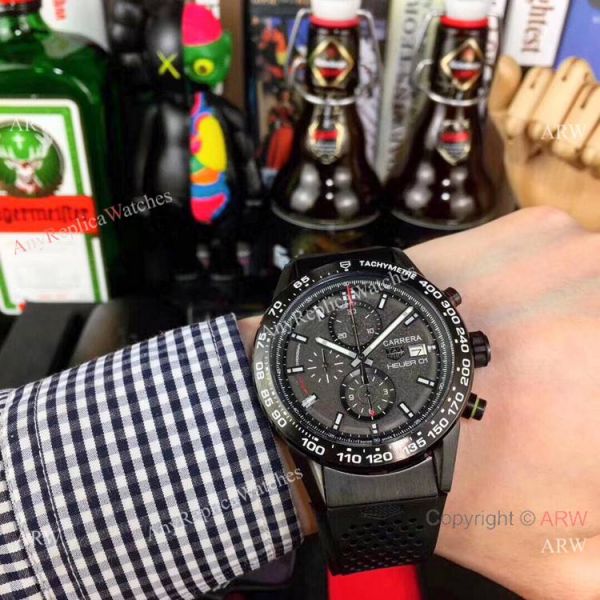 New Copy Tag Heuer Carrera Heuer 01 Black Steel Watch 43mm New Copy Tag Heuer Carrera Heuer 01 Black Steel Watch 43mm