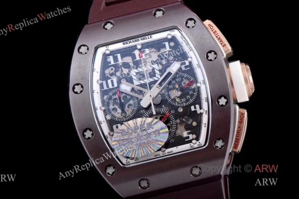 KV Factory Best Replica Richard Mille RM011 Brown Ceramic Flyback Chronograph Watch For Men KV Factory Best Replica Richard Mille RM011 Brown Ceramic Flyback Chronograph Watch For Men