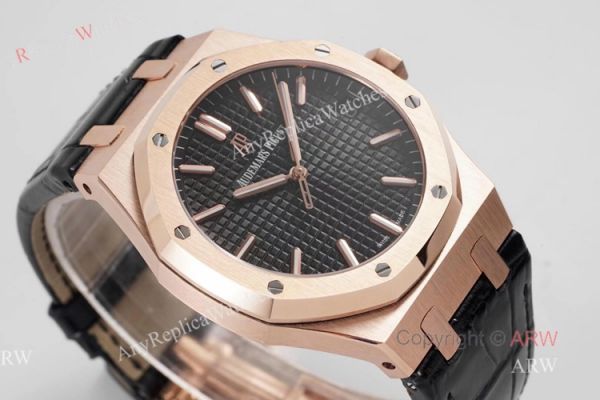 BF Factory Audemars Piguet Royal Oak 41mm Rose Gold Leather Strap Watch AAA Replica BF Factory Audemars Piguet Royal Oak 41mm Rose Gold Leather Strap Watch AAA Replica