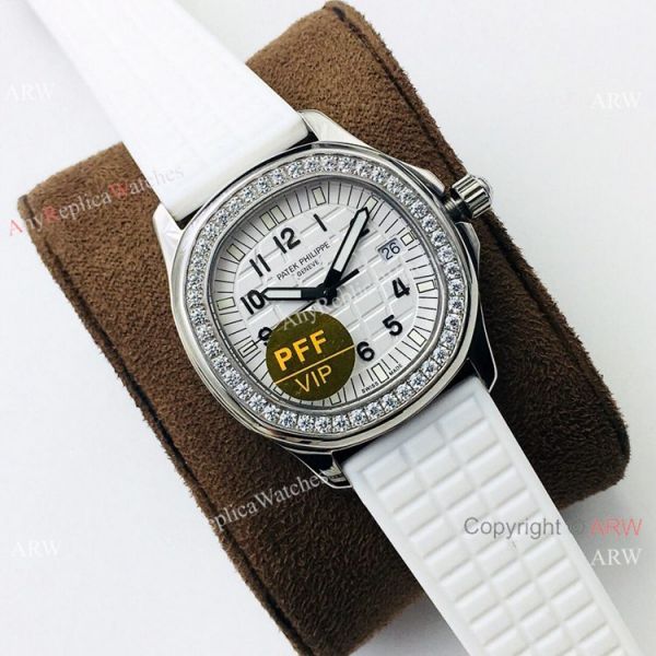 PFF Factory Patek Aquanaut Luce Quartz Watch Diamond Bezel Rubber Strap PFF Factory Patek Aquanaut Luce Quartz Watch Diamond Bezel Rubber Strap