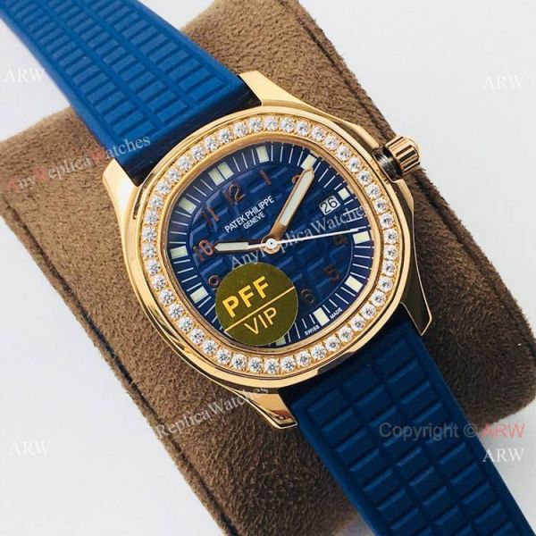 PFF Swiss Patek Philippe Aquanaut Luce Quartz Watch Blue Dial Diamond Bezel PFF Swiss Patek Philippe Aquanaut Luce Quartz Watch Blue Dial Diamond Bezel