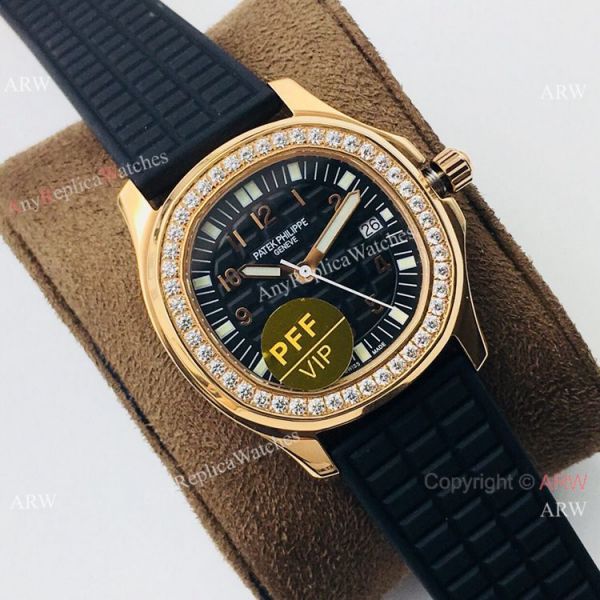 PFF Swiss Patek Philippe Aquanaut Luce Quartz Watch Rose Gold Black Dial PFF Swiss Patek Philippe Aquanaut Luce Quartz Watch Rose Gold Black Dial