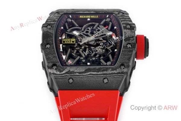 Swiss 1:1 Replica Richard Mille Rafael Nadal RM35-02 Watch Red Rubber Strap Swiss 1:1 Replica Richard Mille Rafael Nadal RM35-02 Watch Red Rubber Strap