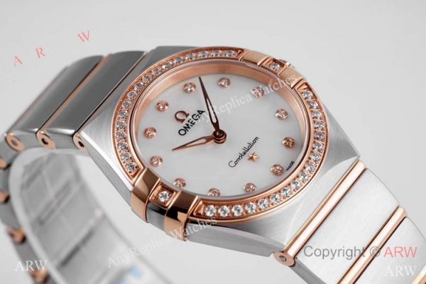 NEW! Swiss Replica Omega Constellation Two Tone Rose Gold Watch 28mm Quartz NEW! Swiss Replica Omega Constellation Two Tone Rose Gold Watch 28mm Quartz