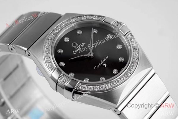NEWEST! Swiss Copy Omega Constellation Gray Dial Diamond Bezel Watch 28mm Women NEWEST! Swiss Copy Omega Constellation Gray Dial Diamond Bezel Watch 28mm Women