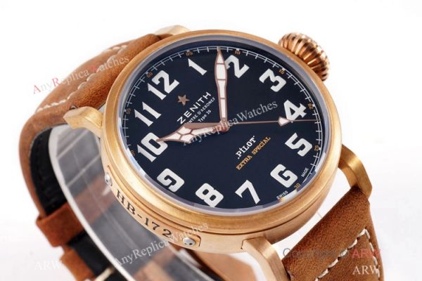 Swiss Replica Zenith Pilot Type 20 Extra Special Watch 45mm Bronze Case Black Dial Swiss Replica Zenith Pilot Type 20 Extra Special Watch 45mm Bronze Case Black Dial