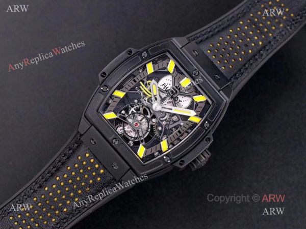 Mens Hublot Masterpiece All Black Rubber Band Tourbillon Watch Replica Mens Hublot Masterpiece All Black Rubber Band Tourbillon Watch Replica