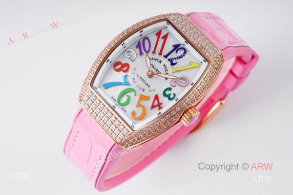New Franck Muller Vanguard 32 Replica Ladies Watch With Pink Leather Strap New Franck Muller Vanguard 32 Replica Ladies Watch With Pink Leather Strap