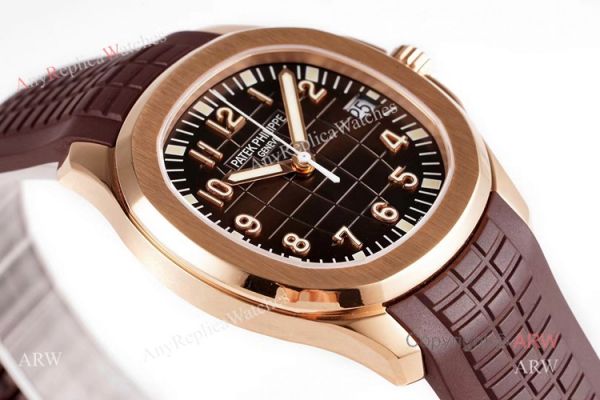 (ZF) AAA Replica Patek Philippe 5167R Aquanaut Rose Gold Chocolate Dial Brown Rubber Strap Men Watch (ZF) AAA Replica Patek Philippe 5167R Aquanaut Rose Gold Chocolate Dial Brown Rubber Strap Men Watch