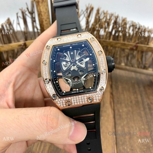 NEW! Replica Richard Mille RM52-06 Tourbillon Mask Watches Rose Gold Diamond NEW! Replica Richard Mille RM52-06 Tourbillon Mask Watches Rose Gold Diamond