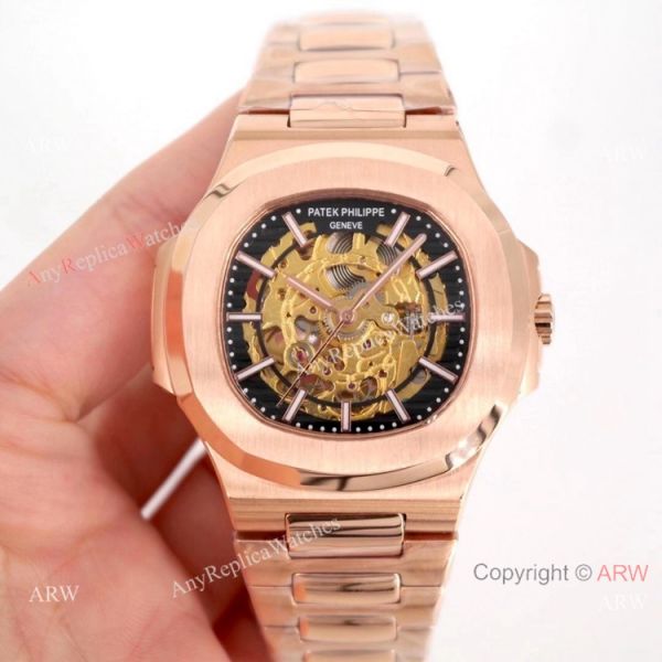 Copy Patek Philippe Skeleton Nautilus Watches Rose Gold Copy Patek Philippe Skeleton Nautilus Watches Rose Gold