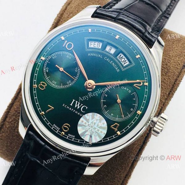 Swiss Grade 1 IWC Portuguese Annual Calendar Olive Green Watch YL Factory v2 Version Swiss Grade 1 IWC Portuguese Annual Calendar Olive Green Watch YL Factory v2 Version