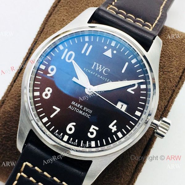 Swiss Replica IWC Pilots Mark XVIII ETA2892 Watch Chocolate Dial Swiss Replica IWC Pilots Mark XVIII ETA2892 Watch Chocolate Dial