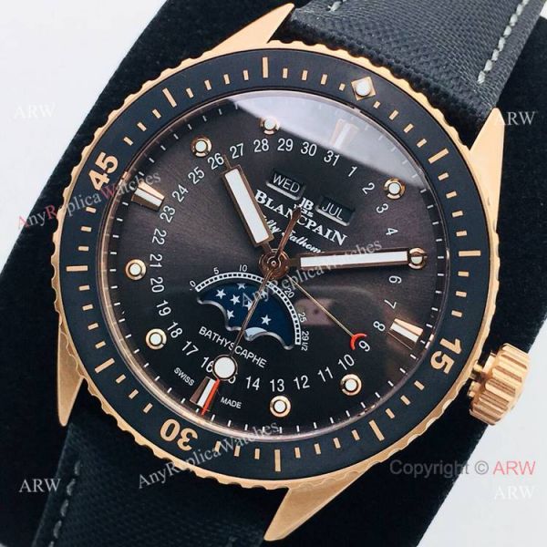 2020 New! Swiss Replica Blancpain Bathyscaphe Moon phase Rose Gold Watch 2020 New! Swiss Replica Blancpain Bathyscaphe Moon phase Rose Gold Watch