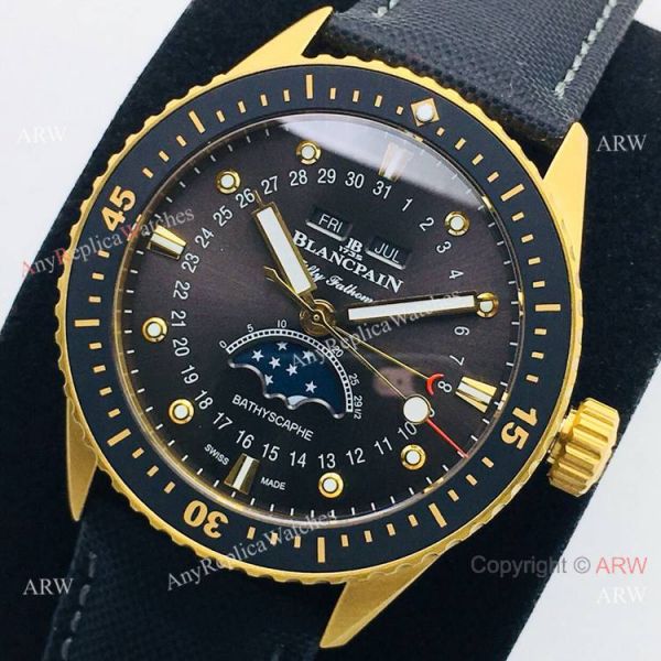 2020 New! Swiss Copy Blancpain Fifty Fathoms Bathyscaphe 5054 Watch Black Moon Dial 2020 New! Swiss Copy Blancpain Fifty Fathoms Bathyscaphe 5054 Watch Black Moon Dial