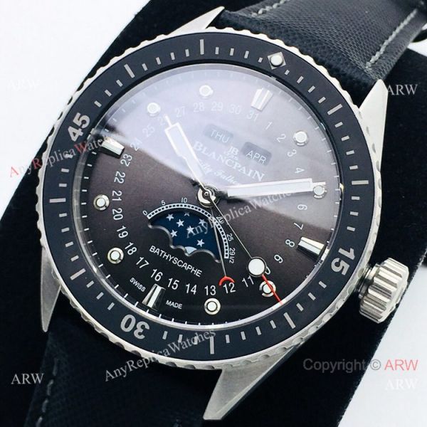 AAA Swiss Replica Blancpain 50 Fathoms Bathyscaphe Watch Gray Moon Dial AAA Swiss Replica Blancpain 50 Fathoms Bathyscaphe Watch Gray Moon Dial