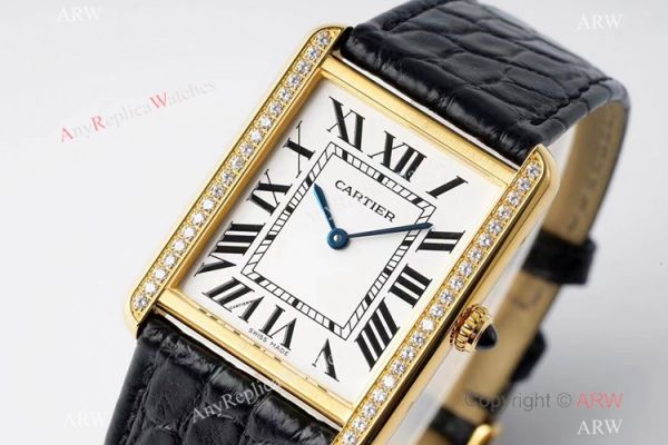 New! AF Factory Cartier Tank Solo Replica Watch Gold and Diamond New! AF Factory Cartier Tank Solo Replica Watch Gold and Diamond