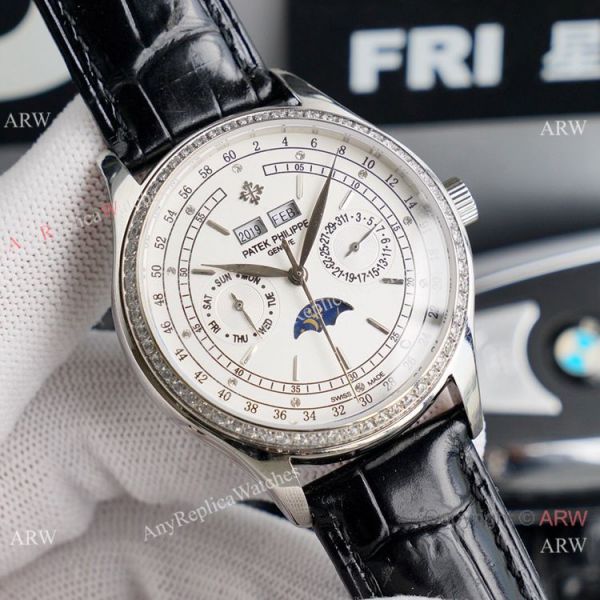 Swiss Replica Patek Philippe Geneve Base 1000 Watch with Diamond Bezel 40mm Swiss Replica Patek Philippe Geneve Base 1000 Watch with Diamond Bezel 40mm