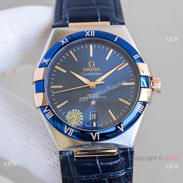 AAA Grade Swiss Replica Omega Constellation Gents Watch Rose Gold and Blue AAA Grade Swiss Replica Omega Constellation Gents Watch Rose Gold and Blue
