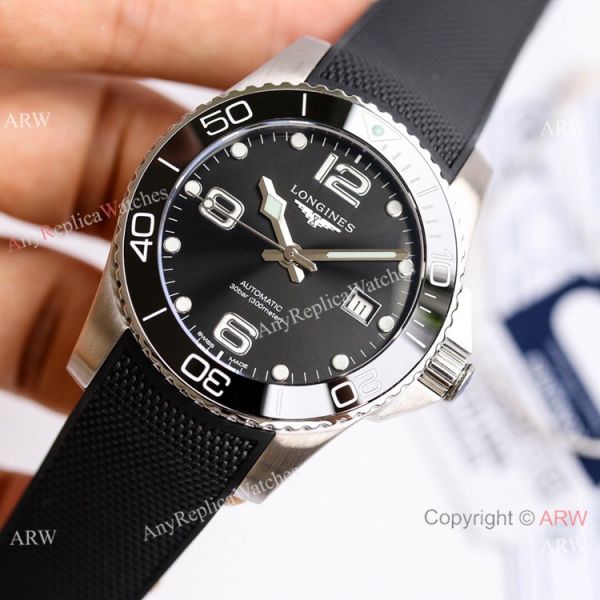 Swiss Copy Longines Hydroconquest Watch Black Ceramic Rubber Strap Swiss Copy Longines Hydroconquest Watch Black Ceramic Rubber Strap