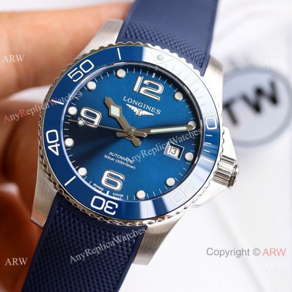 Swiss Longines Hydroconquest Watch Blue Rubber Strap 41mm Swiss Longines Hydroconquest Watch Blue Rubber Strap 41mm