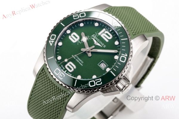 Swiss Grade Copy Longines Hydroconquest Green Rubber Strap Watch Swiss Grade Copy Longines Hydroconquest Green Rubber Strap Watch