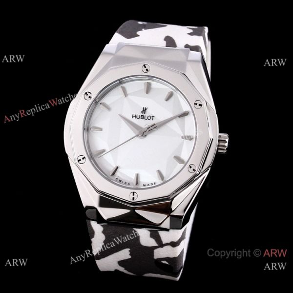 New Style Replica Hublot Sang Bleu Watches White Rubber Strap 45mm New Style Replica Hublot Sang Bleu Watches White Rubber Strap 45mm